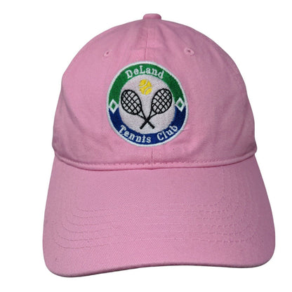 DeLand Tennis Club Slideback Hat Pink OSFA Adjustable Embroidered