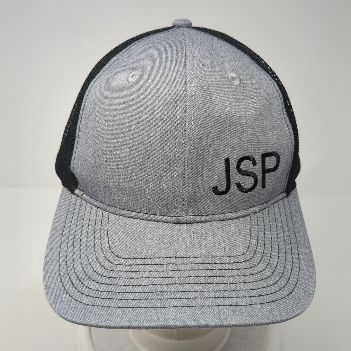 JSP Snapback Mesh Back Trucker Hat Gray One Size Port Authority 6 Panel