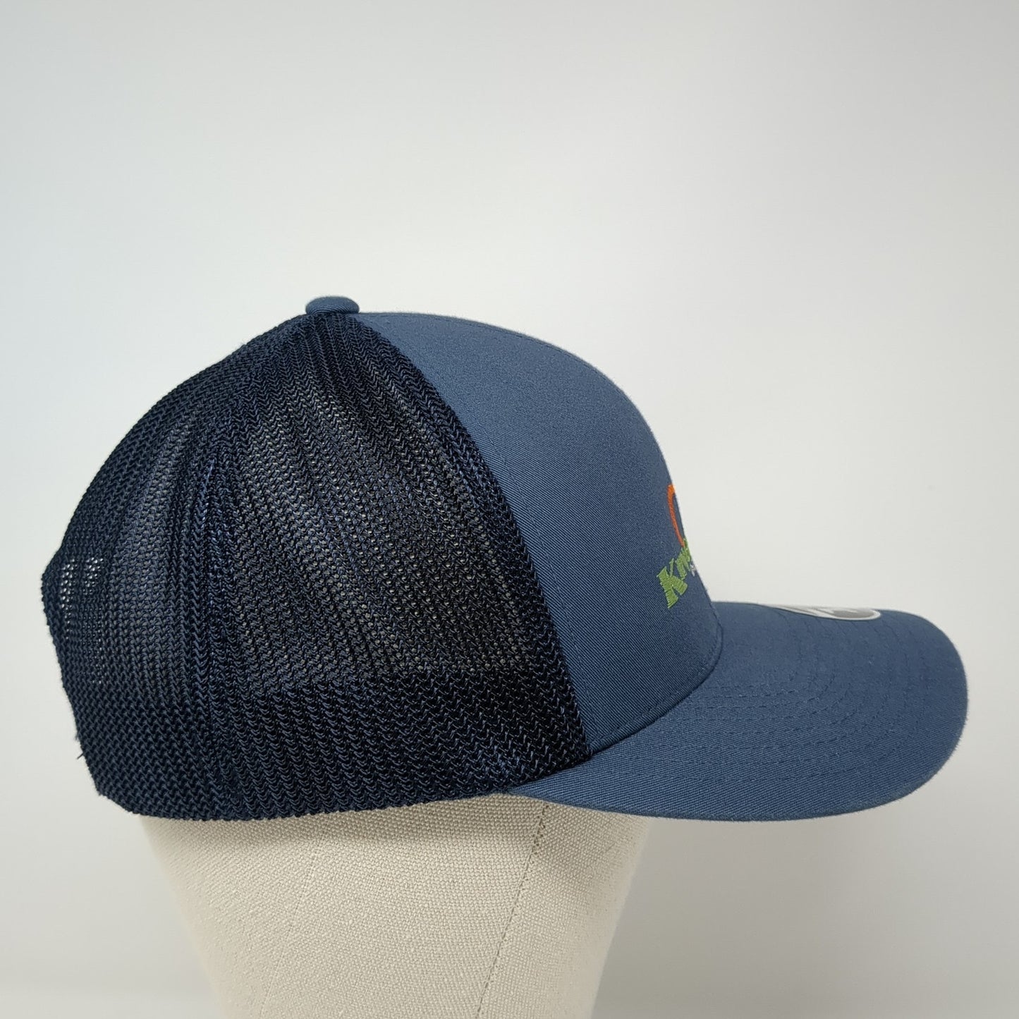 Kingsburg Orchards Snapback Trucker Hat Blue OS Mesh Back 110 Flexfit Yupoong