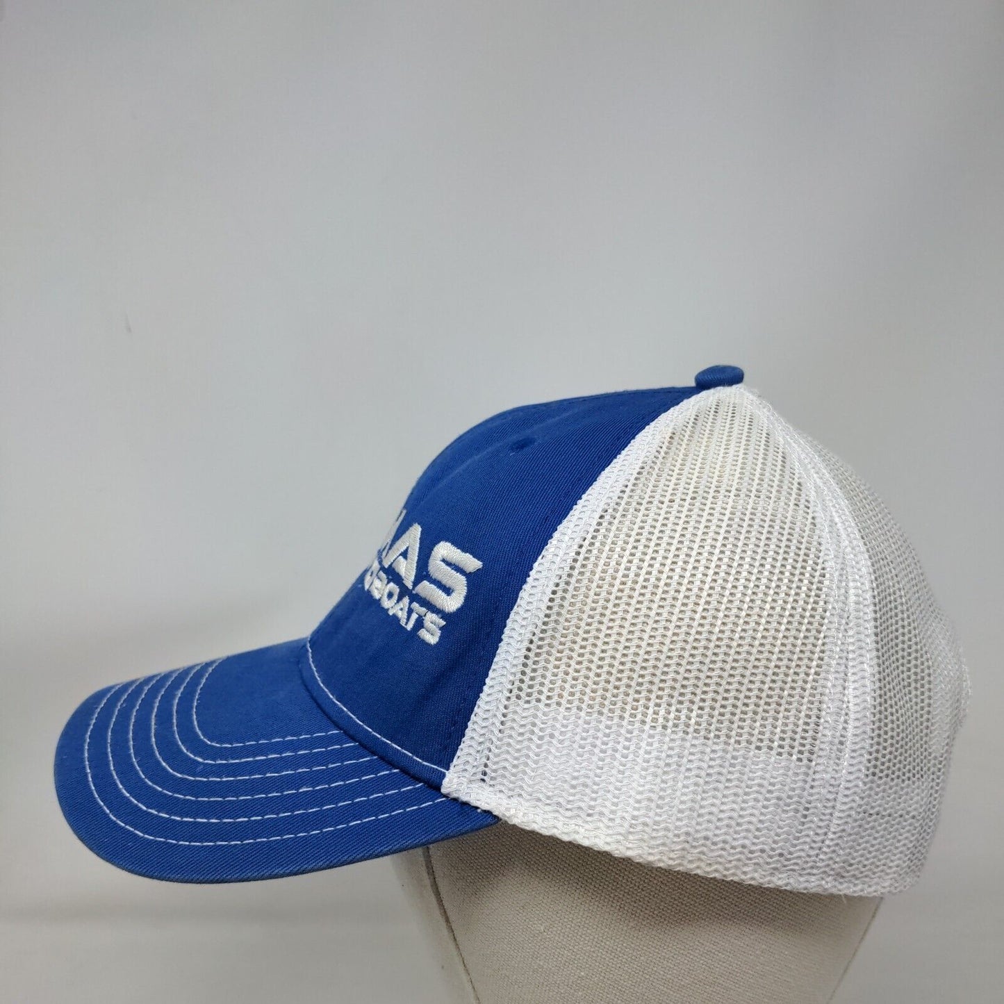 Caymas Boats Snapback Mesh Back Trucker Hat Blue One Size Cap America