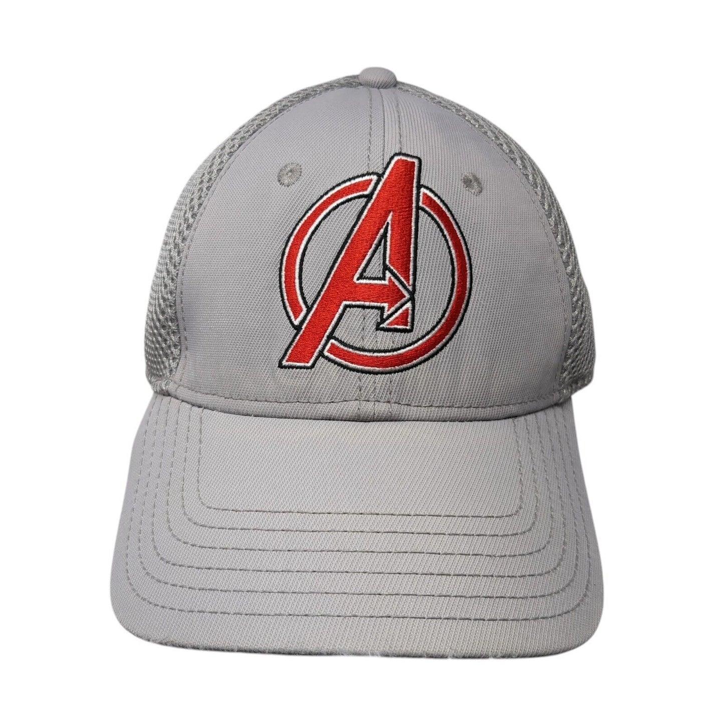 Avengers Fitted Trucker Hat Gray One Size Adjustable Embroidered Mesh Back