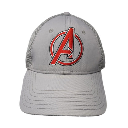 Avengers Fitted Trucker Hat Gray One Size Adjustable Embroidered Mesh Back