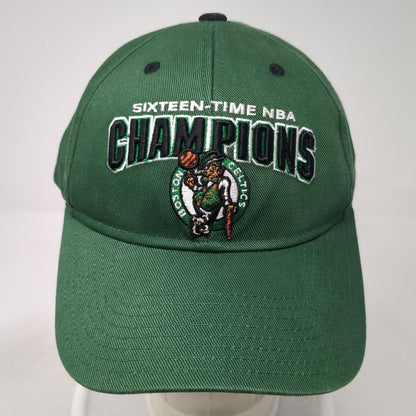 NBA Boston Celtics Green One Size Cap 16-Time Champions Back Years Embroidery
