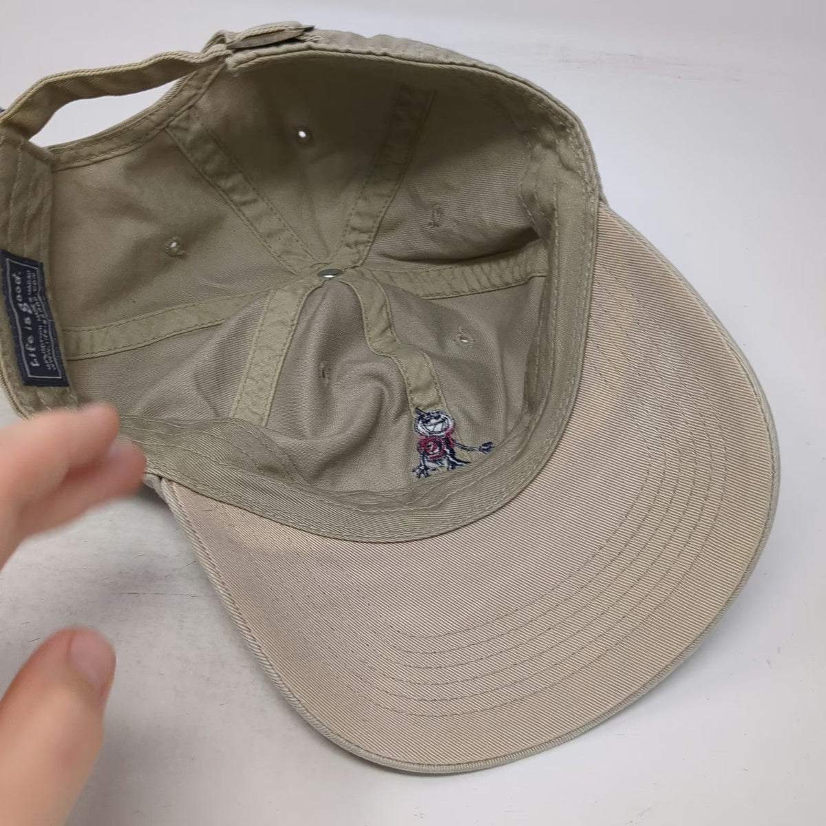 Life is Good Baseball Cap Beige One Size Jake Hiker Embroidered Cotton Hat