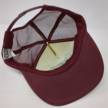 Luna Basics Snapback Trucker Hat Red OS Adjustable Embroidered Mesh Back Rope