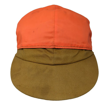 Dri-Duck Baseball Cap Orange Brown 6 3/4 Hunting Fitted Ear Flaps Hat Vintage