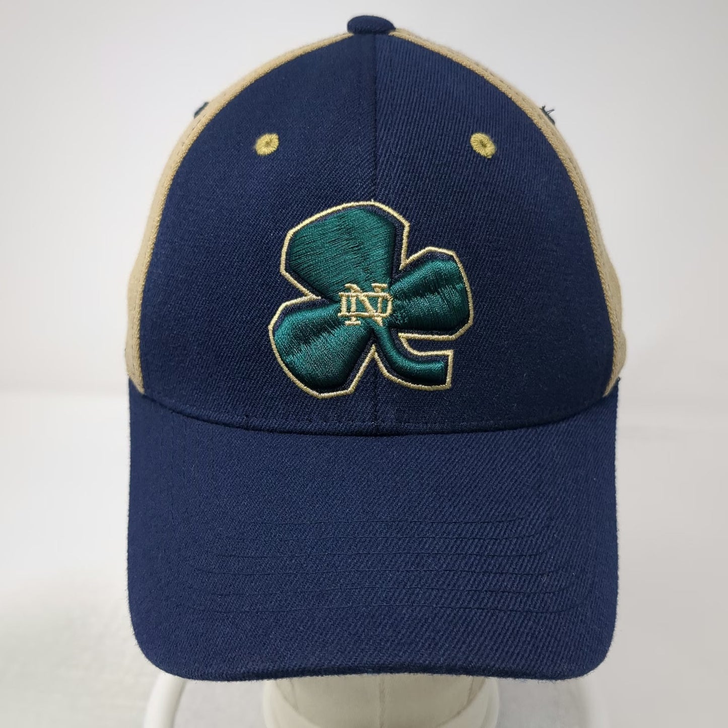 Notre Dame Fighting Irish NCAA Blue Gold One Size Cap Mascot One Fit Shamrock