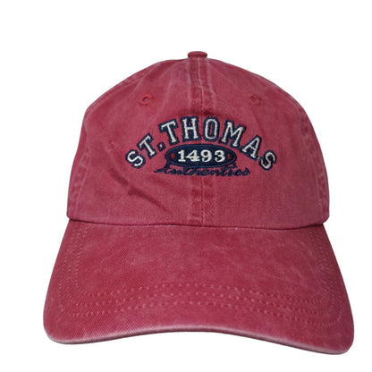 Ahead Men's Slideback Hat Red St Thomas 100% Cotton 1493 Embroidered Logo