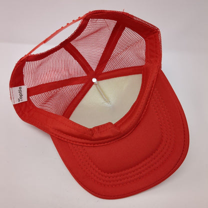 Toptie Snapback Mesh Back Trucker Hat Red One Size Colorblock Blank