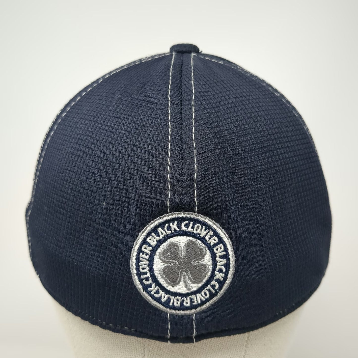 Black Clover Baseball Cap Blue M Live Lucky Clover Logo Fitted Stretch Hat