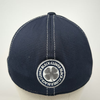 Black Clover Baseball Cap Blue M Live Lucky Clover Logo Fitted Stretch Hat
