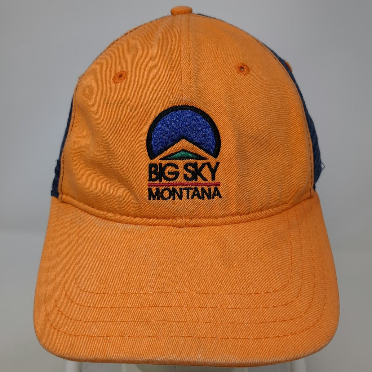 Pukka Baseball Cap Orange Blue One Size Big Sky Montana Trucker Mesh US Flag Hat