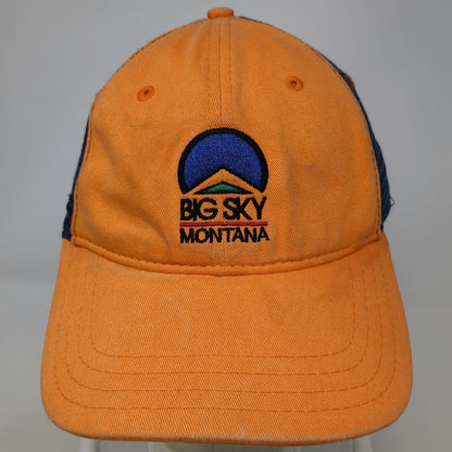 Pukka Baseball Cap Orange Blue One Size Big Sky Montana Trucker Mesh US Flag Hat