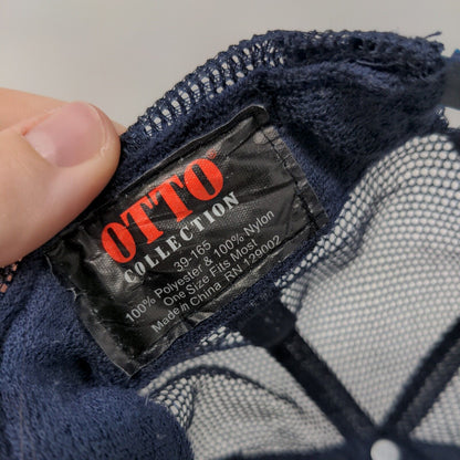 Run Big Snapback Mesh Back Rope Trucker Hat Blue OSFM Otto Collection