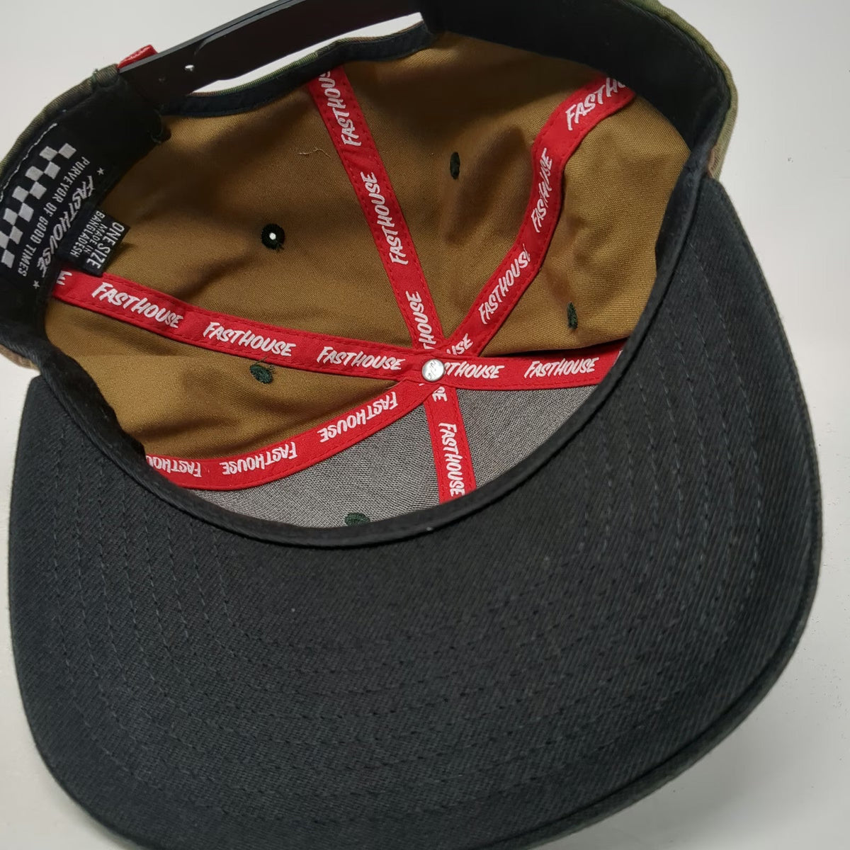Fasthouse Snapback Hat Green One Size Camo Haulin Ass Flat Bill Patch Moto