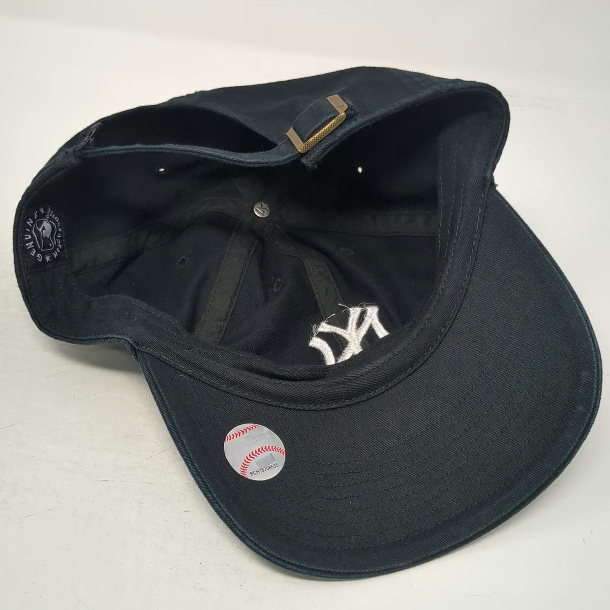 '47 Baseball Cap New York Yankees MLB Black One Size Hat Strapback Logo Cotton