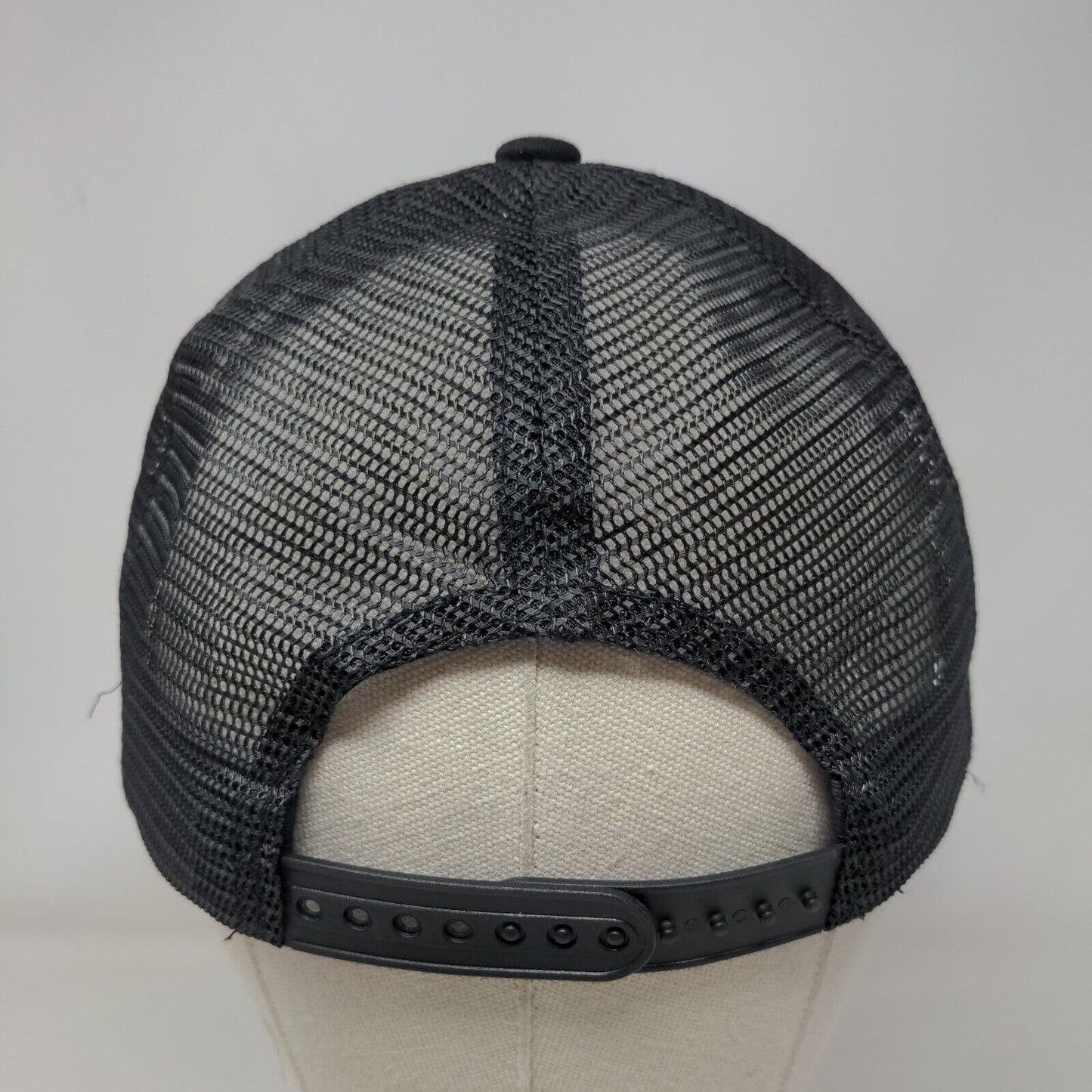 Mountain Snapback Mesh Back Trucker Hat Black One Size Solid 6 Panel