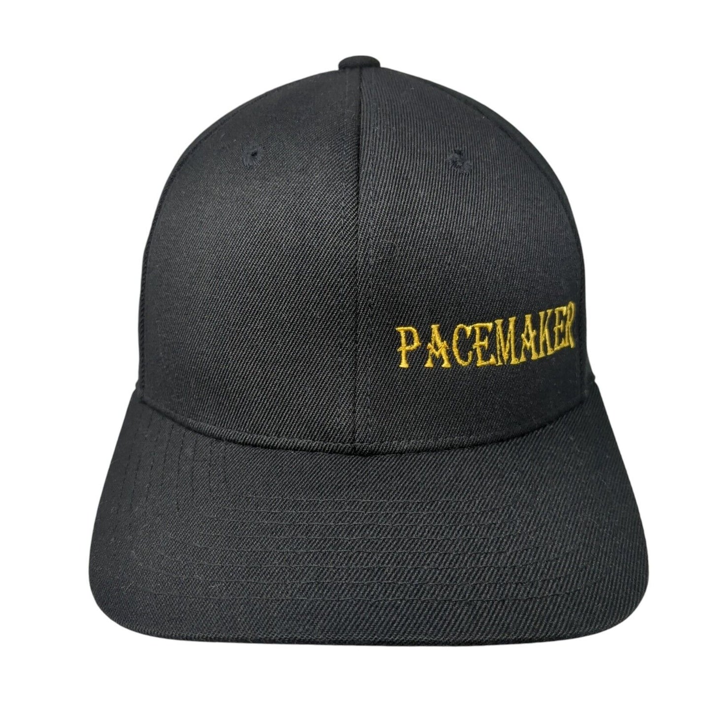 Pacemaker Fitted Hat Black S-M Embroidered Flexfit Yupoong 6 Panel