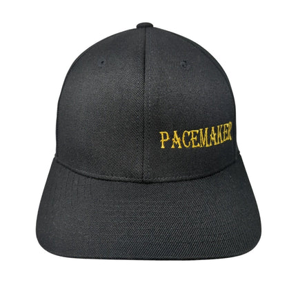 Pacemaker Fitted Hat Black S-M Embroidered Flexfit Yupoong 6 Panel