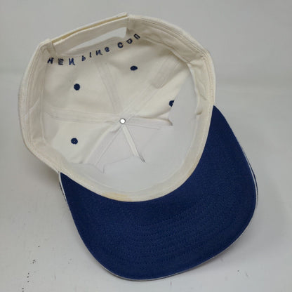 Linds Bowling Men's Strapback Hat White Blue Adjustable Embroidered Logo