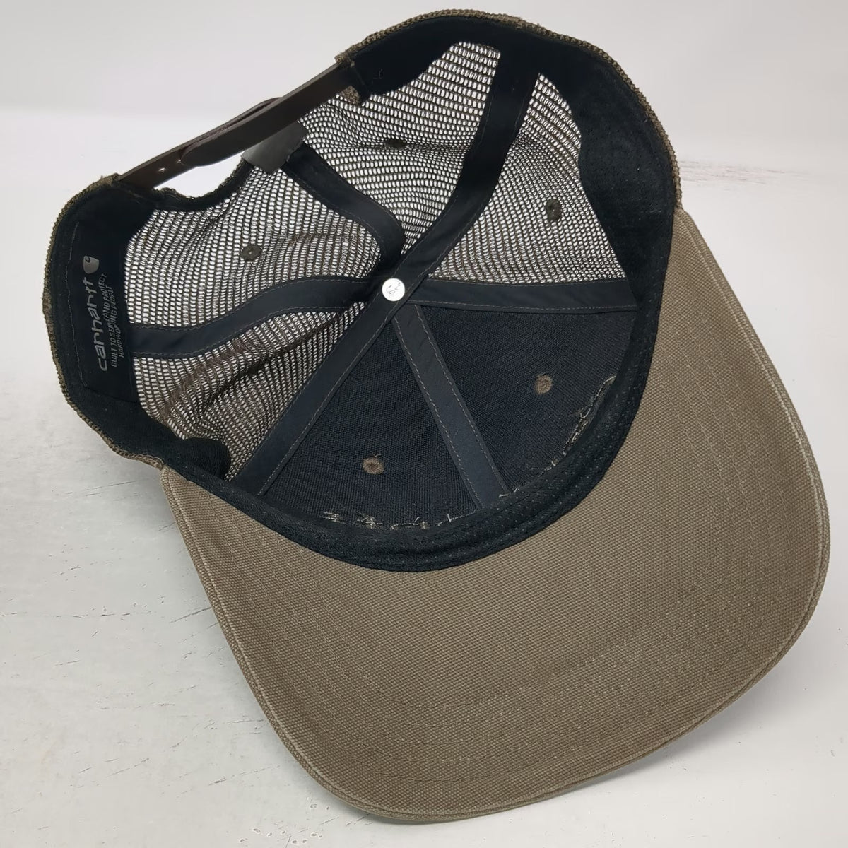 Carhartt Trucker Hat Green One Size Mesh Back Snapback Embroidered Logo Workwear