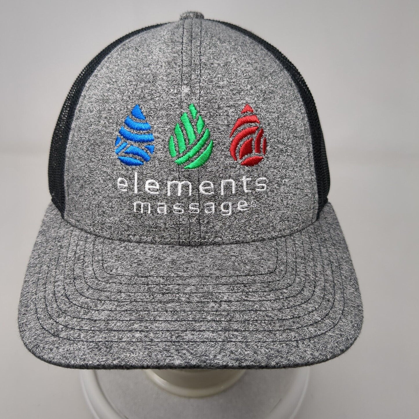 Elements Massage Snapback Trucker Hat Gray S Embroidered Mesh Back Richardson