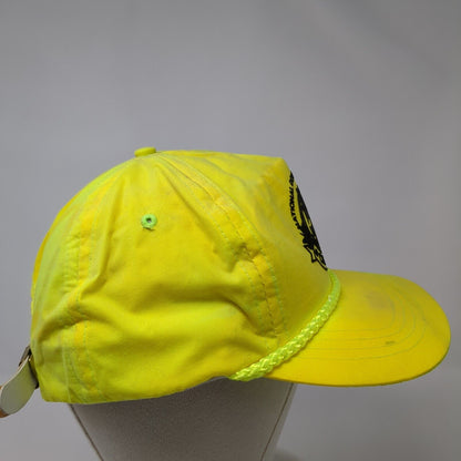 National Donkey & Mule Show Caldwell ID 1990 Slideback Hat Yellow One Size Rope