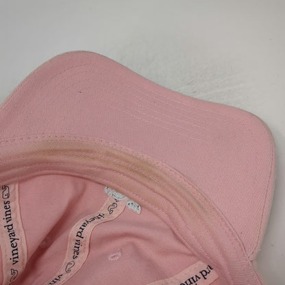 Vineyard Vines Pink One Size Baseball Cap Whale Logo Adjustable Strap Cotton Hat