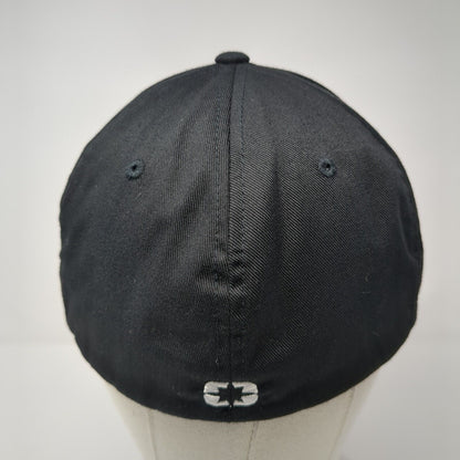 Polaris Racing Fitted Hat Black L/XL Embroidered Vented Holes 6 Panel Flexfit