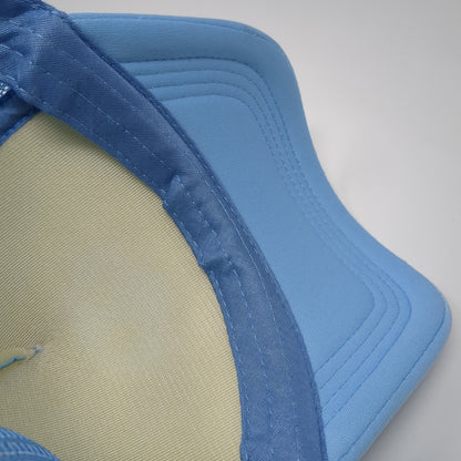 Smiley Face Snapback Mesh Back Trucker Hat Blue One Size Adjustable