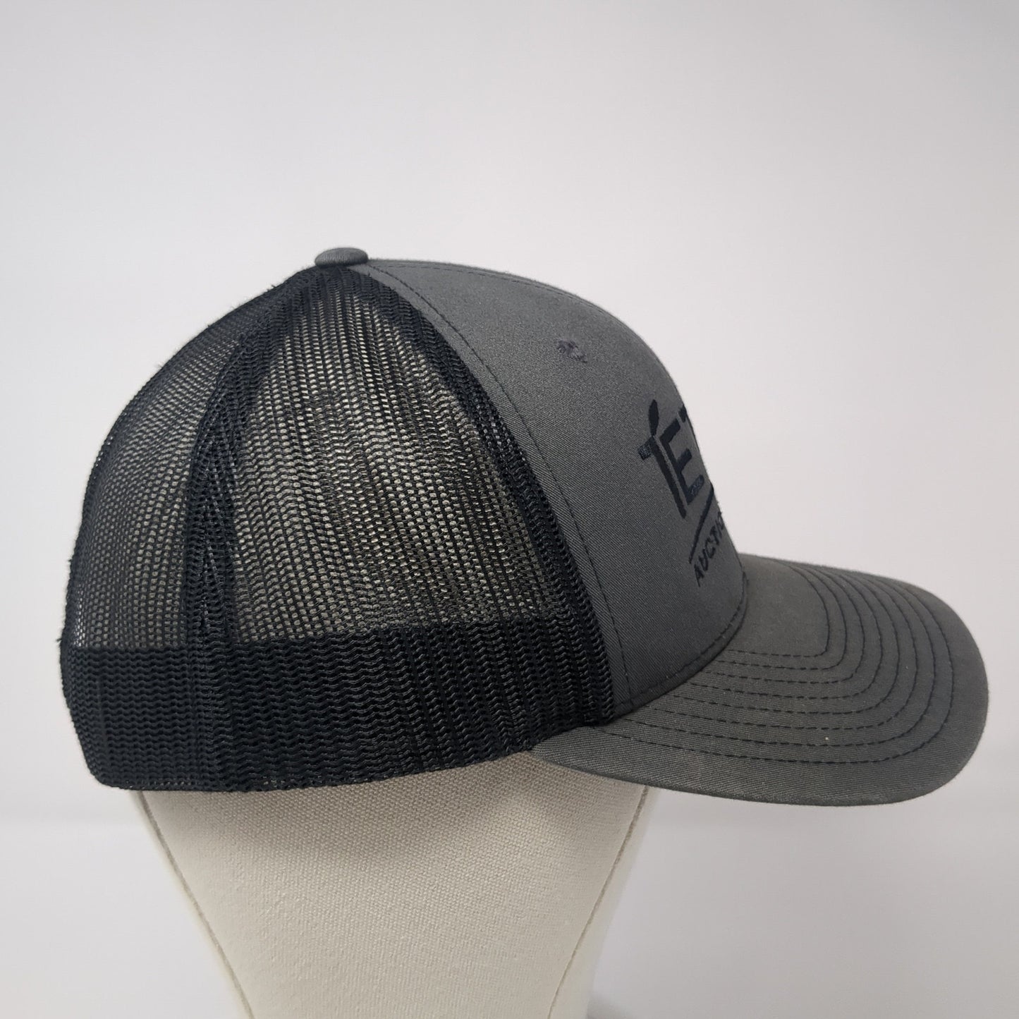 1Eter Auction Company Trucker Hat Gray One Size Adjustable Mesh Back Richardson