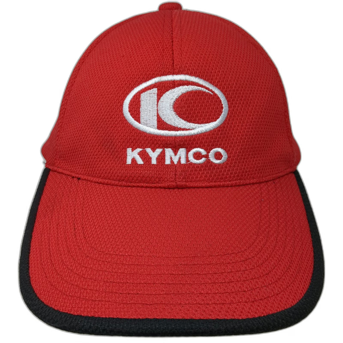 KYMCO Baseball Cap Red One Size Sandwich Brim Slideback Hat Textured Performance