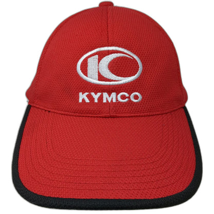 KYMCO Baseball Cap Red One Size Sandwich Brim Slideback Hat Textured Performance