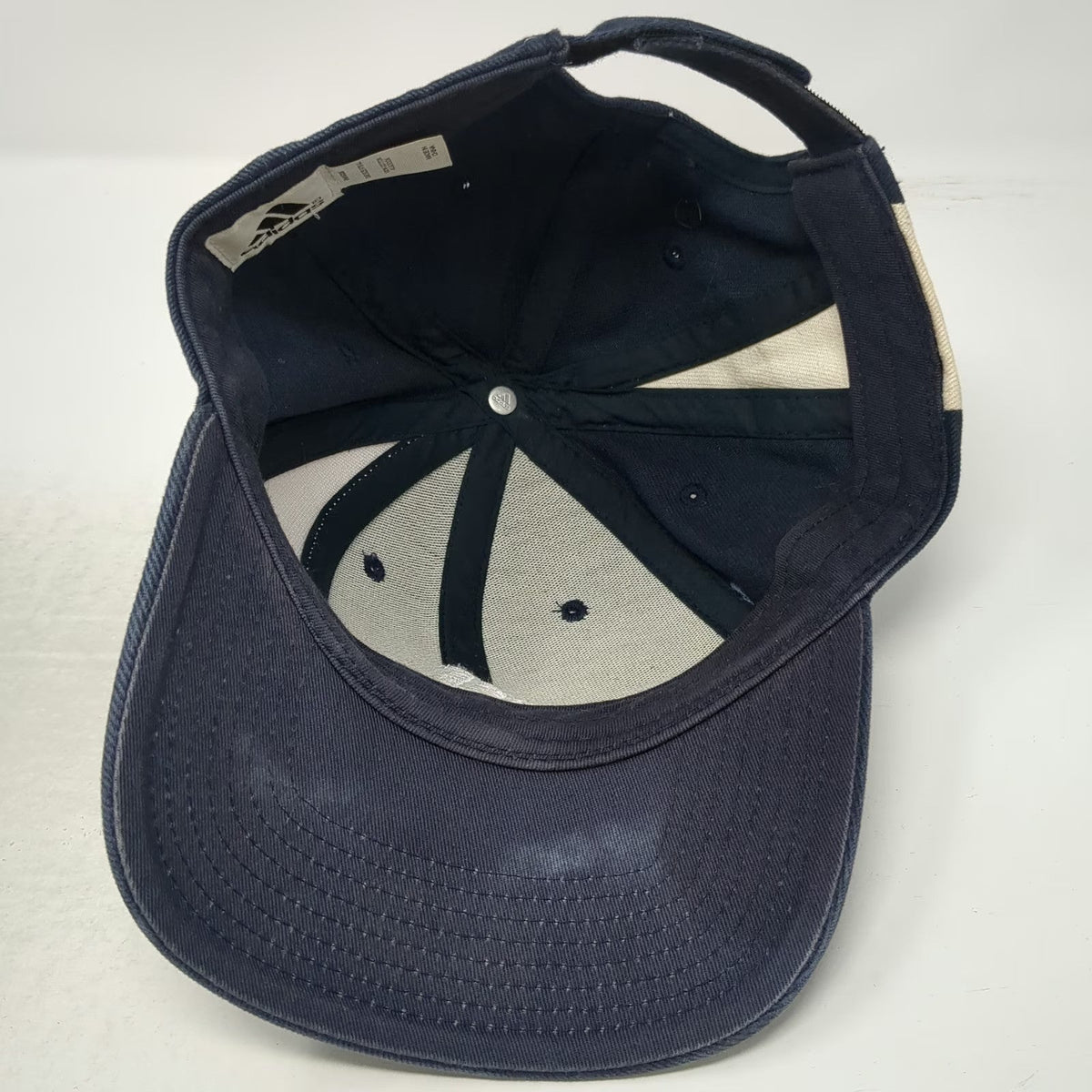 Adidas Baseball Cap Blue One Size Strapback Cotton Embroidered Logo Stripe Hat