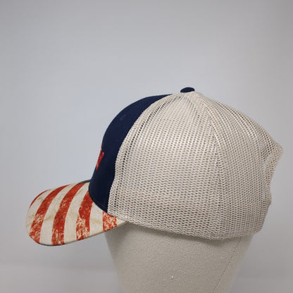 Flynn Drilling Company Snapback Trucker Hat Multi OS Adjustable Patriotic Mesh