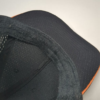 Chef Works Baseball Cap Black One Size Mesh Slideback Orange Trim Uniform Hat