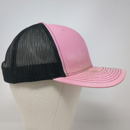 Richardson Trucker Hat Pink Black One Size Mesh Back Snapback Restoration Logo