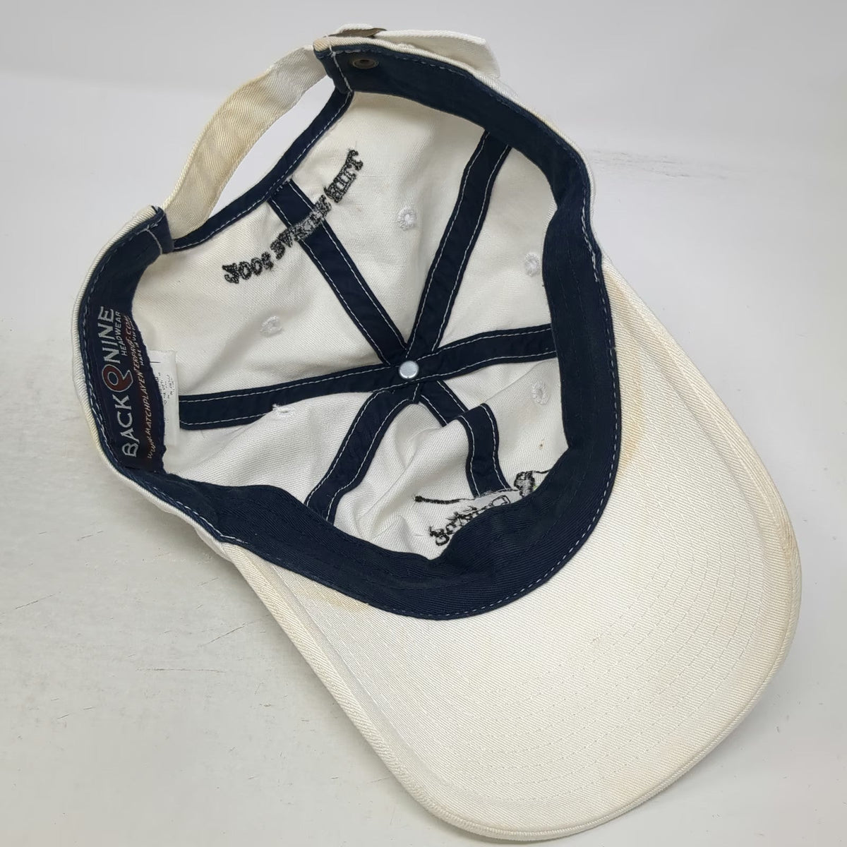 Back Nine White Baseball Cap One Size Driving 4 Life ALS Charity Baker Hill Hat