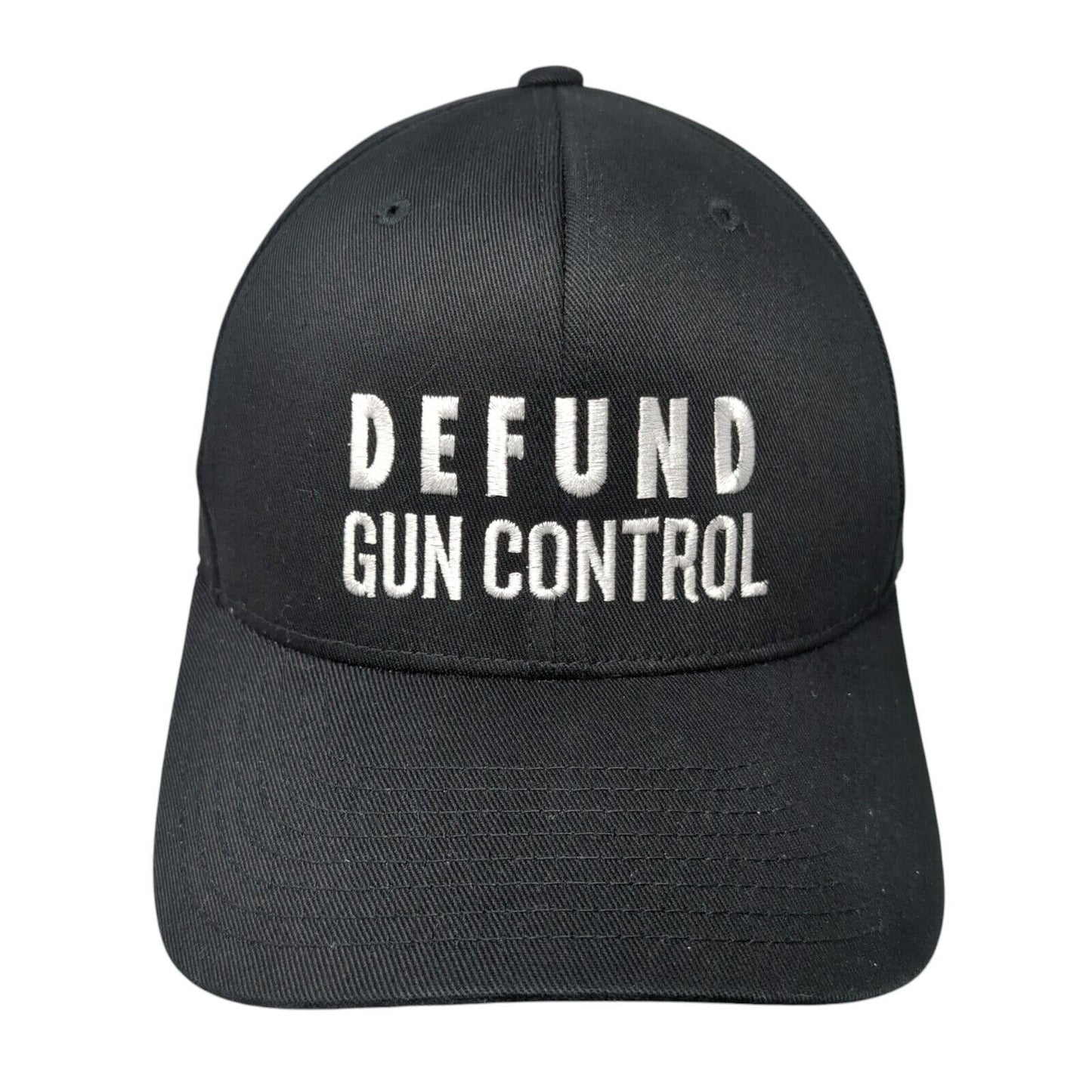 Defund Gun Control Fitted Hat Black L-XL Embroidered Flexfit Yupoong