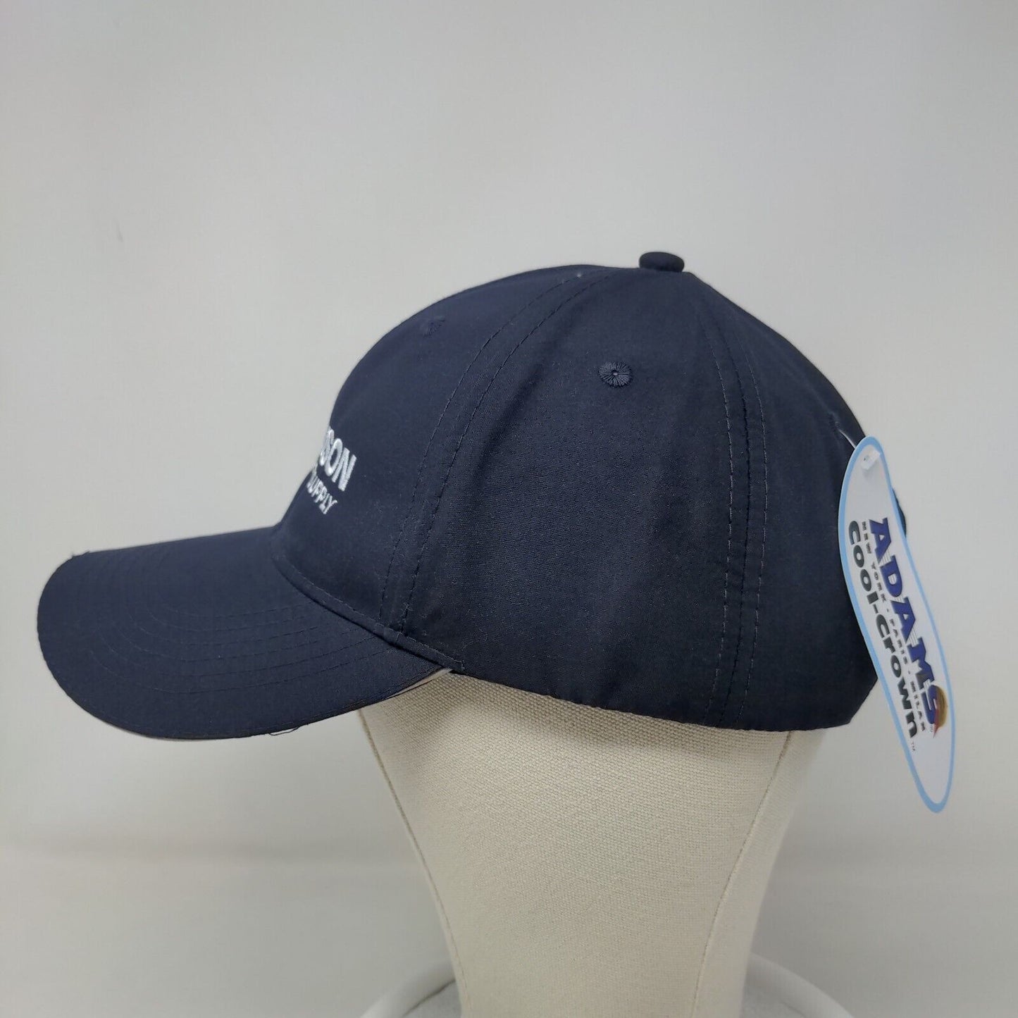 Adams Men's Strapback Hat Blue Embroidered Ferguson Facilities Supply Logo