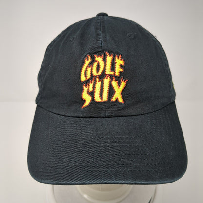 Birds of Condor Slideback Hat Black Embroidered Golf Sux Logo 100% Cotton