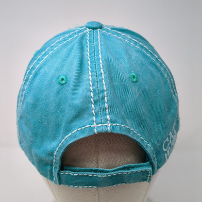 Cat Mom Strapback Hat Blue OS Adjustable Embroidered Distressed KB ETHOS Vintage