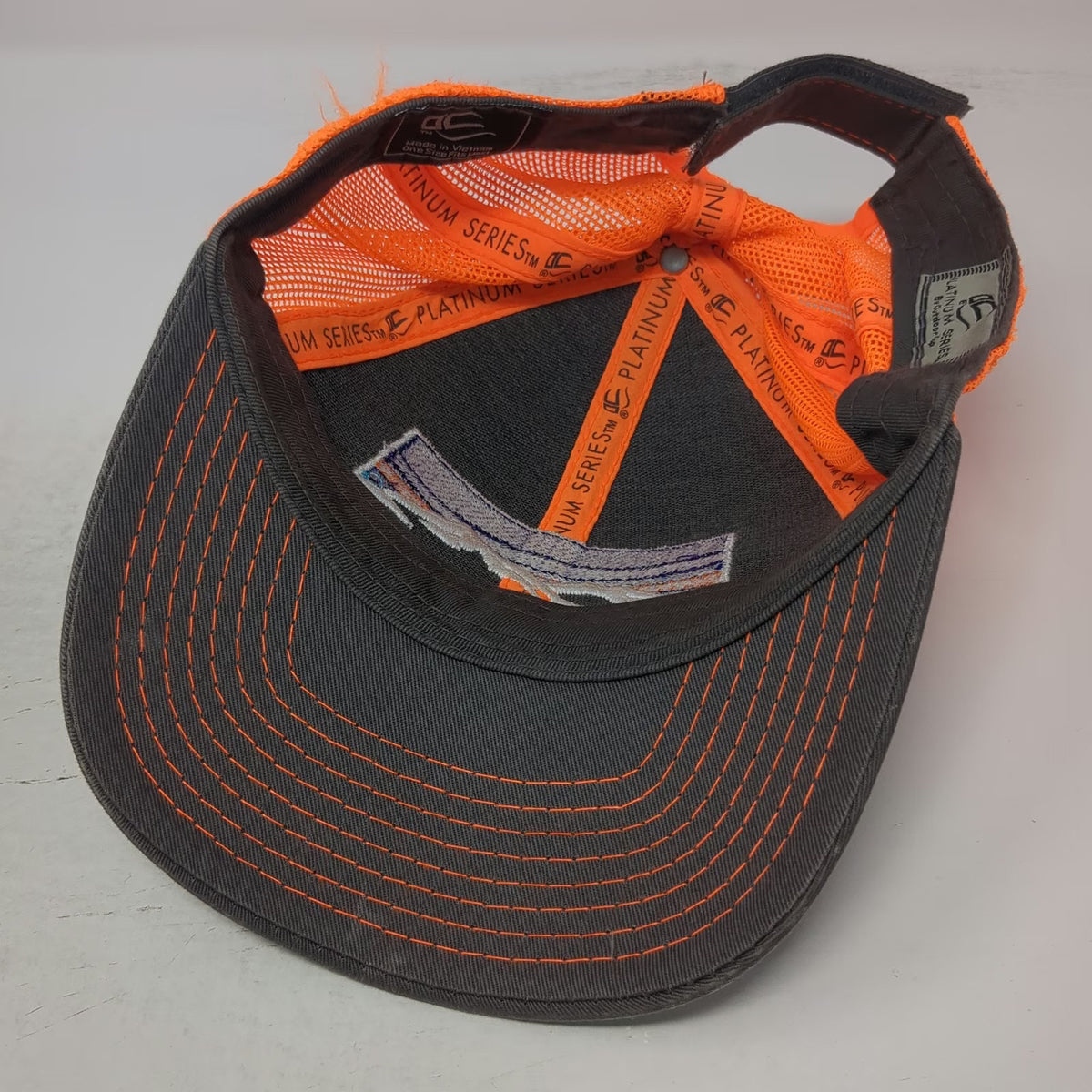 Outdoor Cap Baseball Cap Gray Orange One Size Redfish Lake Lodge Idaho Mesh Hat