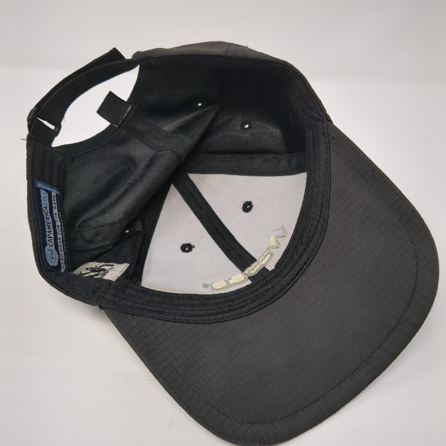 Wesco Strapback Golf Hat Black One Size Adjustable Cap America 6 Panel