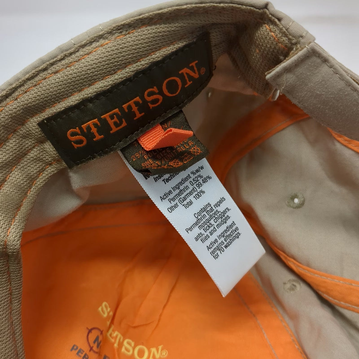 Stetson Baseball Cap Beige OSFM No Fly Zone Insect Repellent Sun Guard UPF 50