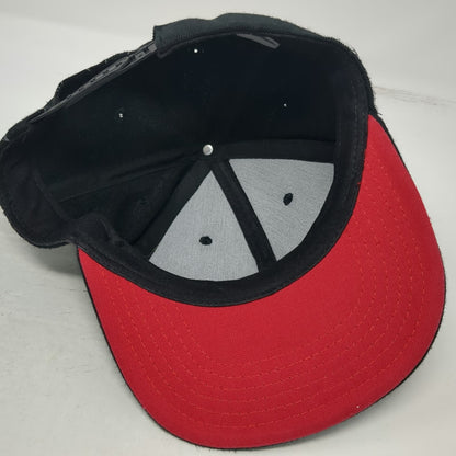 Marvel Snapback Hat Black One Size Metal Spider Logo Red Web Print Super Hero
