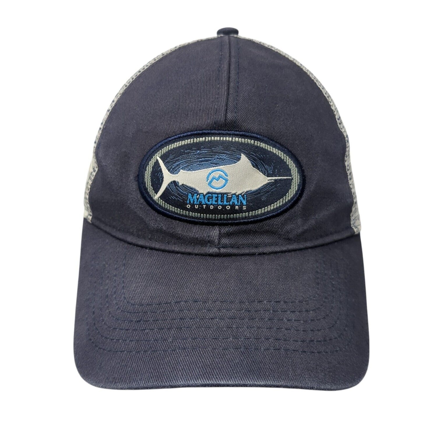 Magellan Outdoors Snapback Mesh Back Trucker Hat Blue One Size Fish