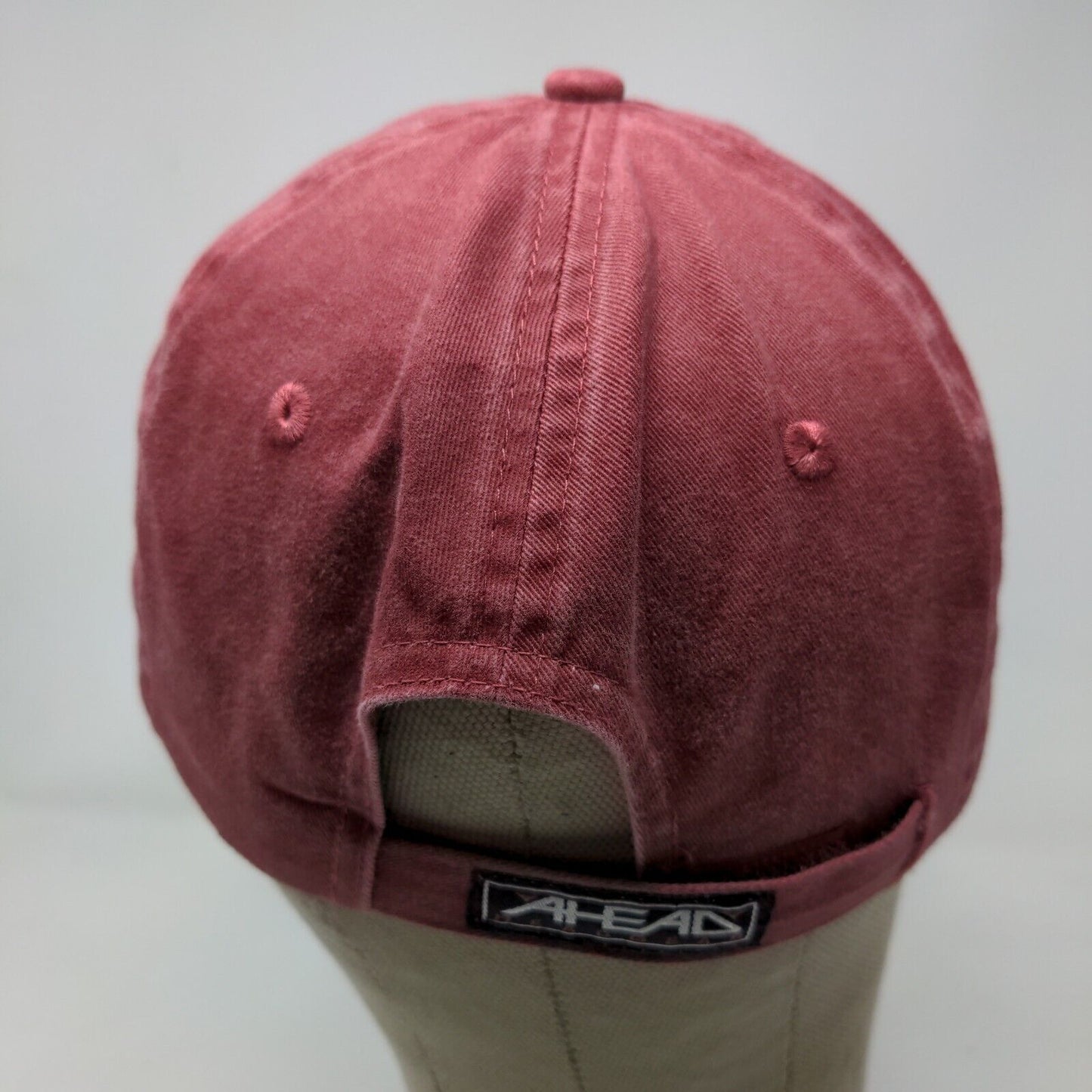 Ahead Men's Slideback Hat Red Adjustable Embroidered Logo Cotton Maine