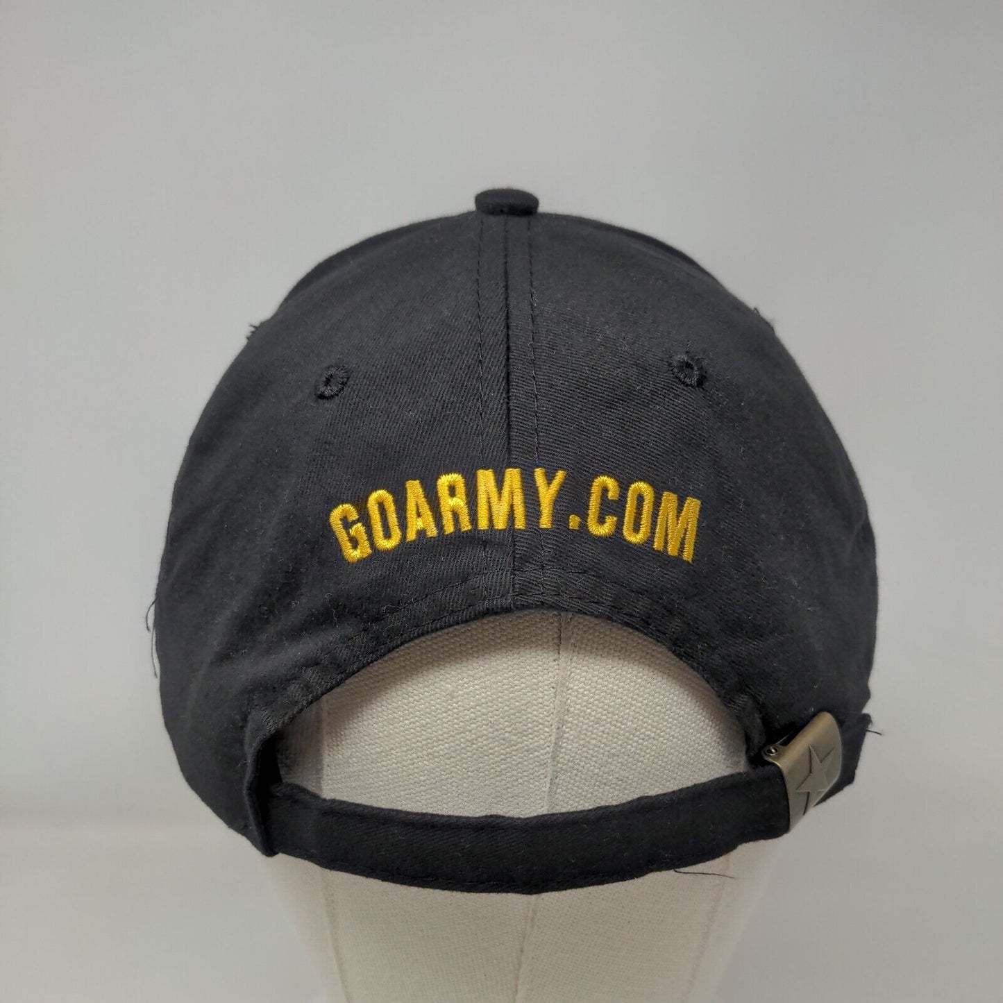US Army Slideback Hat Black One Size Embroidered Adjustable 6 Panel