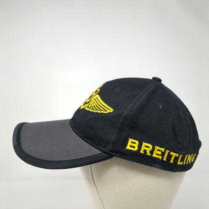 Breitling Slideback Hat Black OSFA Embroidered Swiss Chronographs Anchor Logo